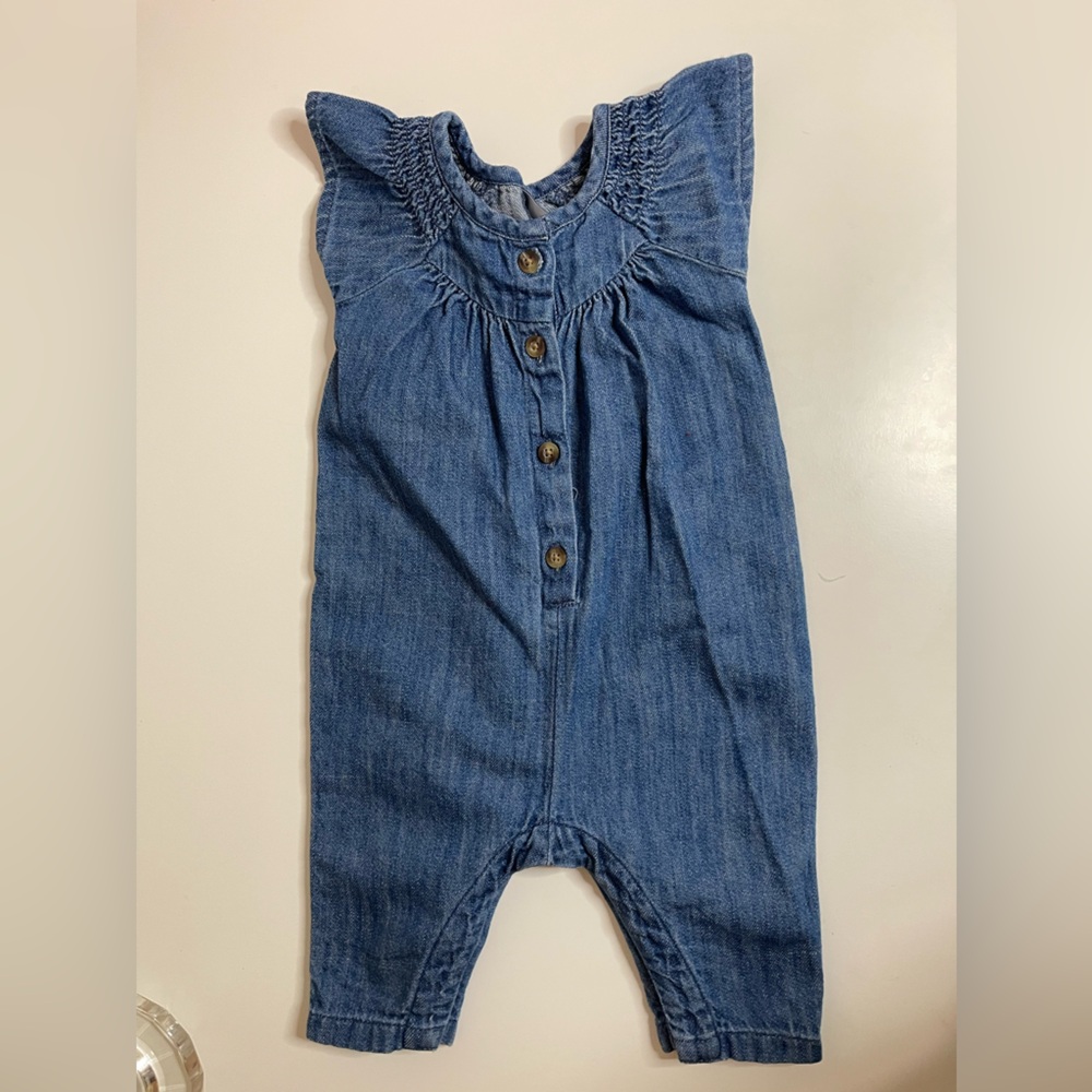 2 For $10 Denim Button-Up Baby Romper